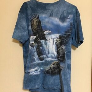 Blue TyeDye Eagle T-Shirt Size M